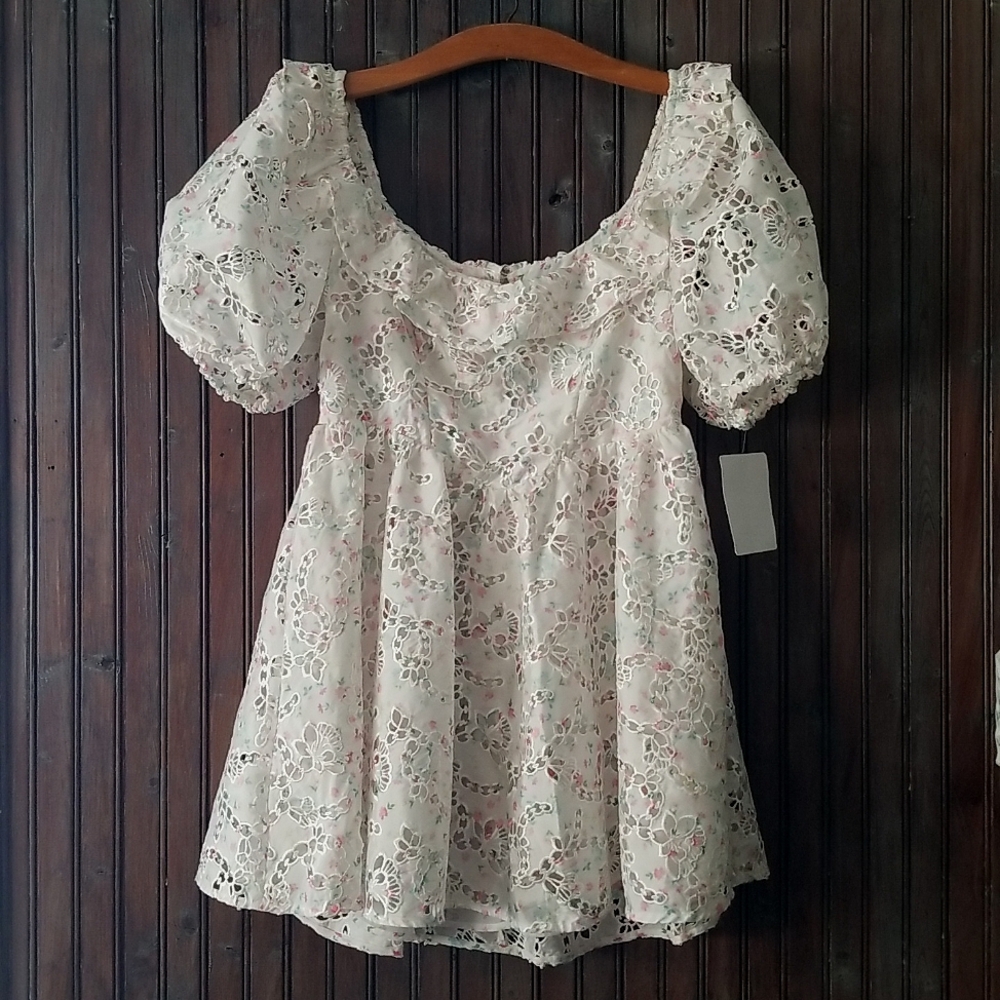 For Love and Lemons Free People Floral Babydoll Mini Dress